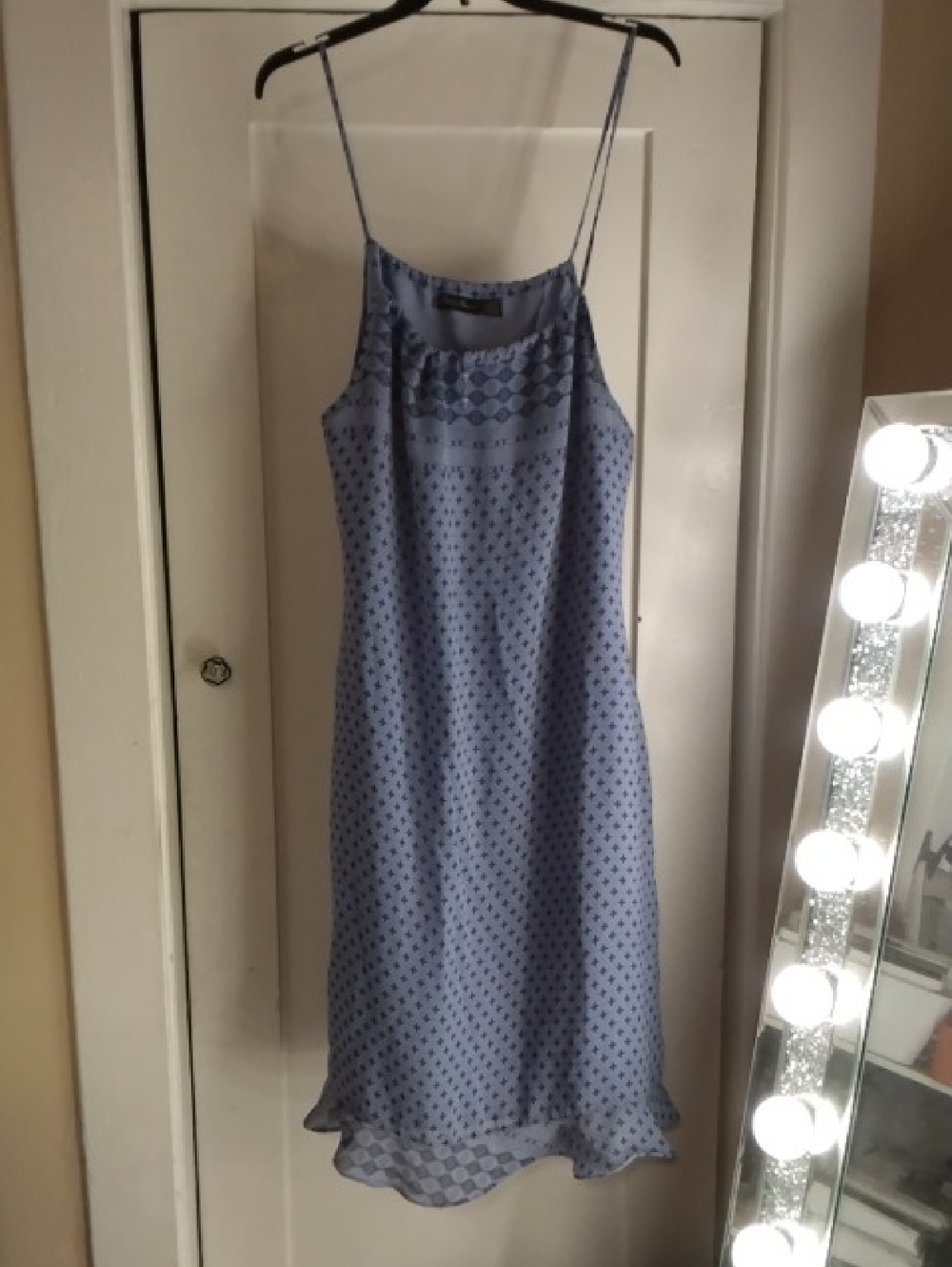 Ashley Stewart Light Blue Spaghetti Strap Mini Dress